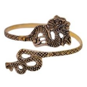 Adjustable Gold Armband Twisted Large Dragon